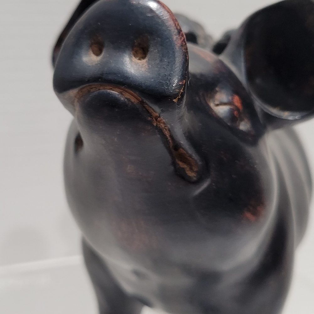 Pig Flying Sculpture Statue Dark Finish Resin Decor Vtg Country Farm - Picture 15 of 15